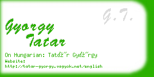 gyorgy tatar business card